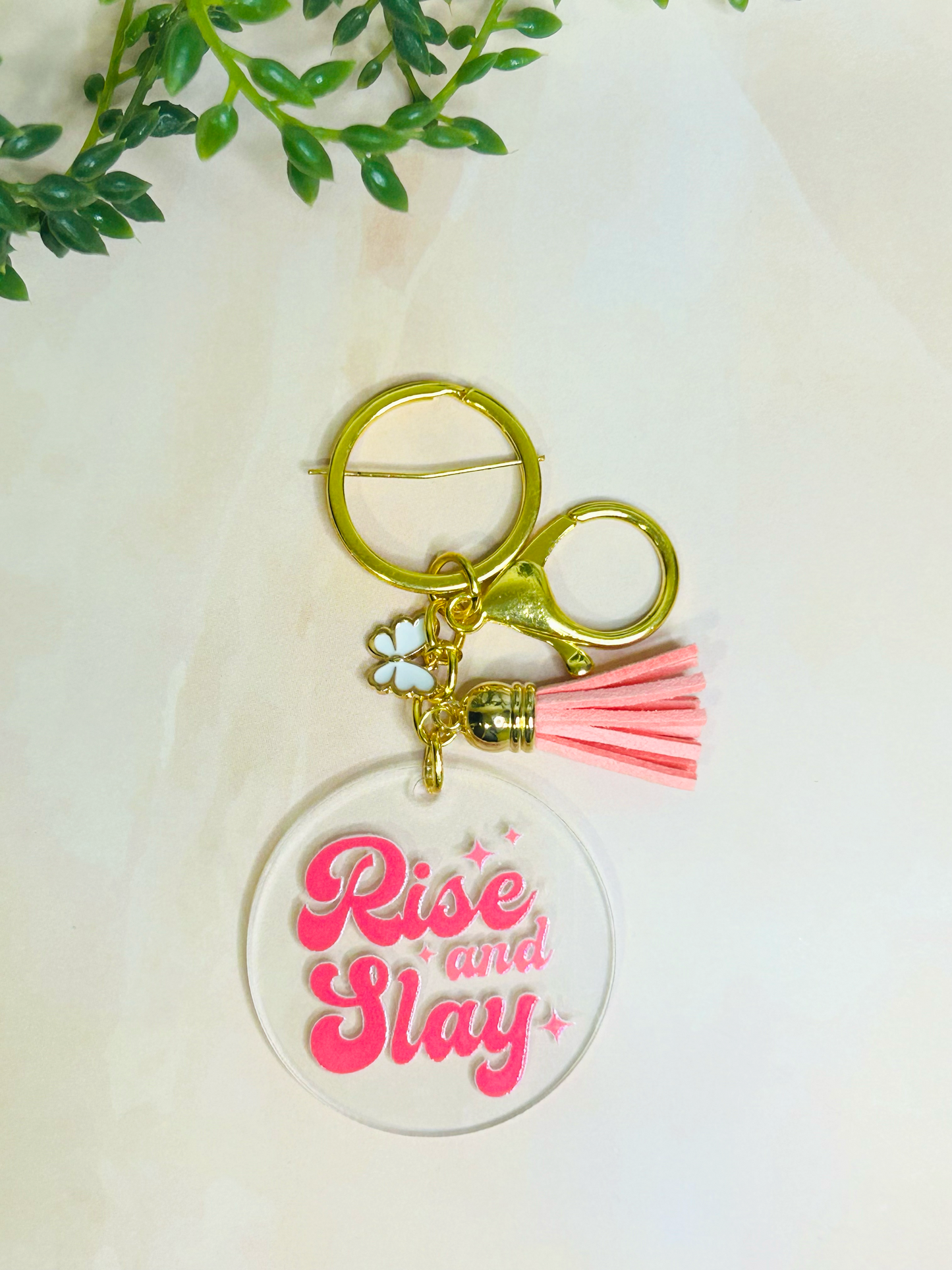 Ascend – Rise and Slay Acrylic Keychain with charm