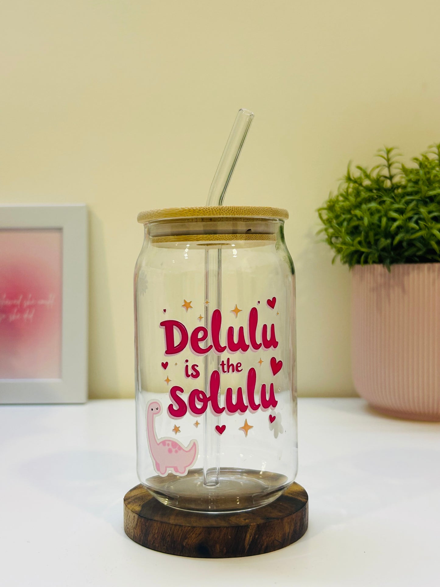 Delulu is the Solulu Glass Tumbler