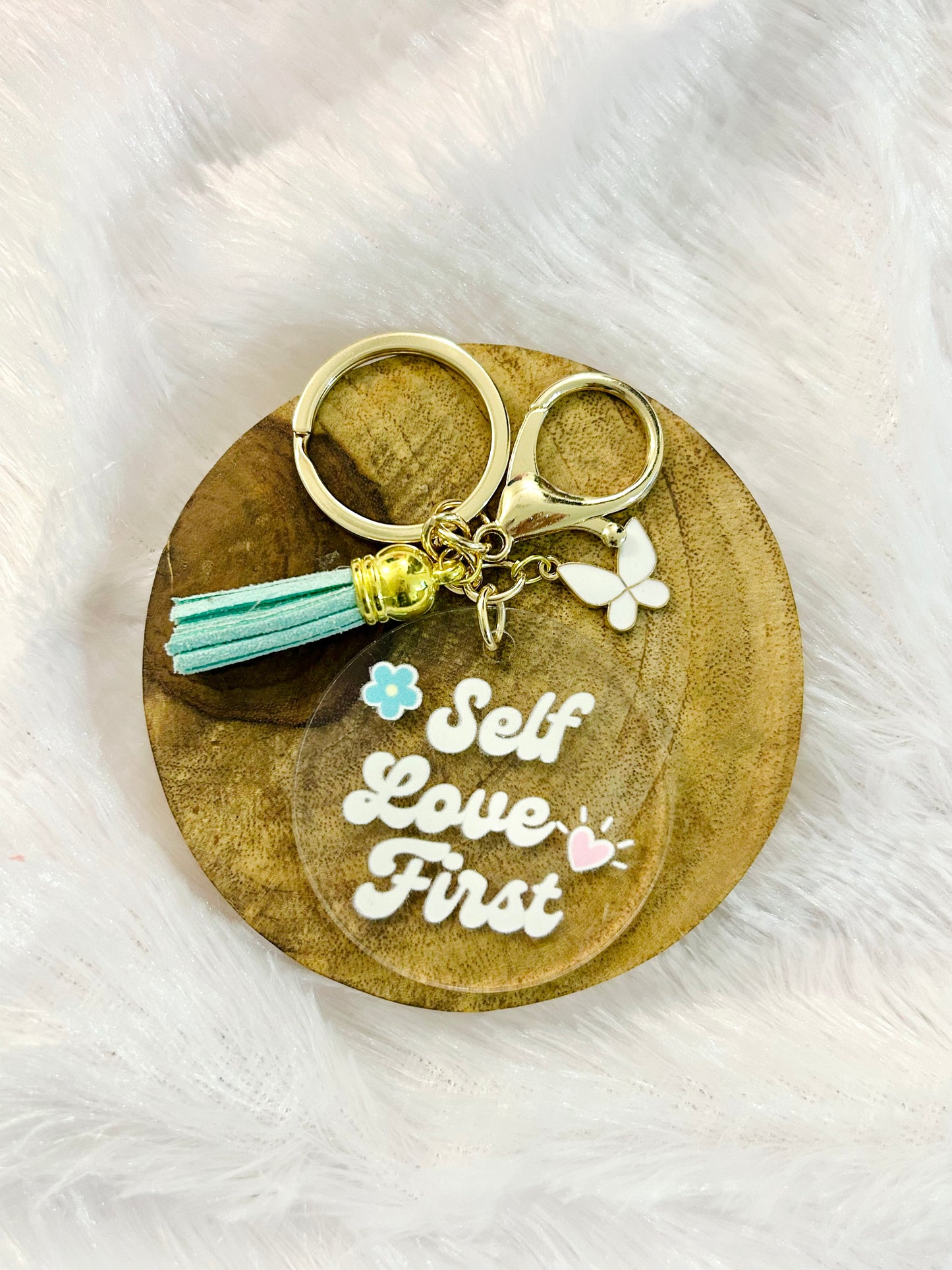 Self Love First – Acrylic Keychain with Charm