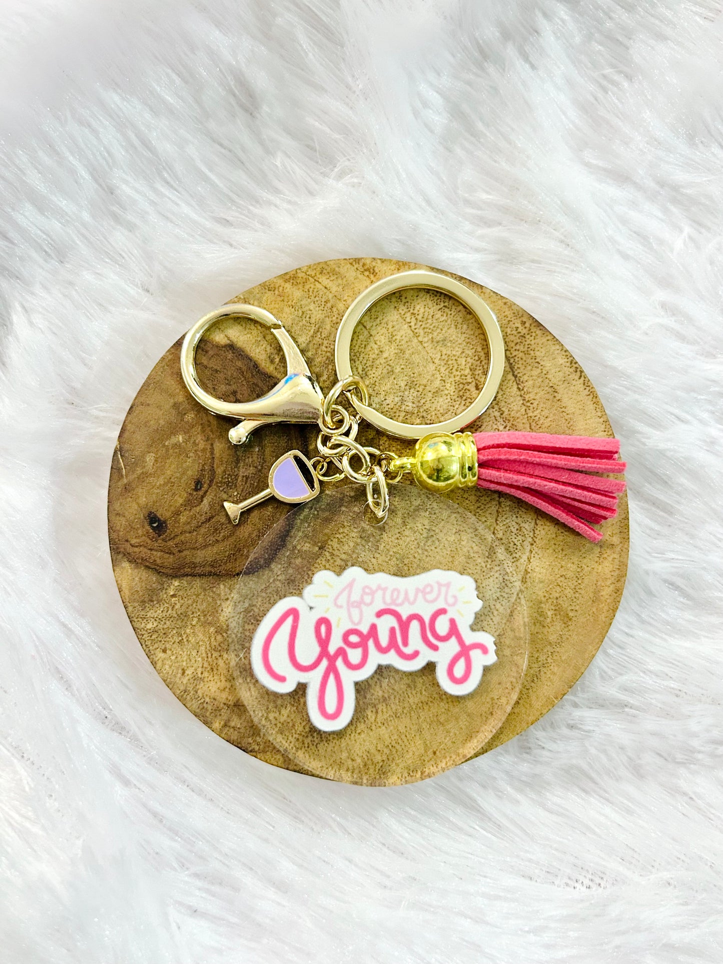 Forever Young – Acrylic Keychain with Charm
