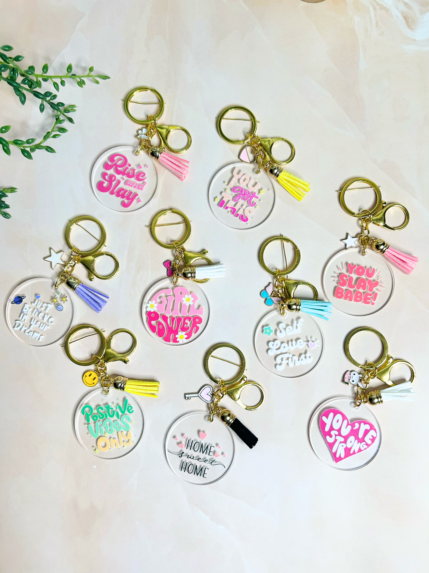 Little Reminders - Acrylic Keychains with Charm