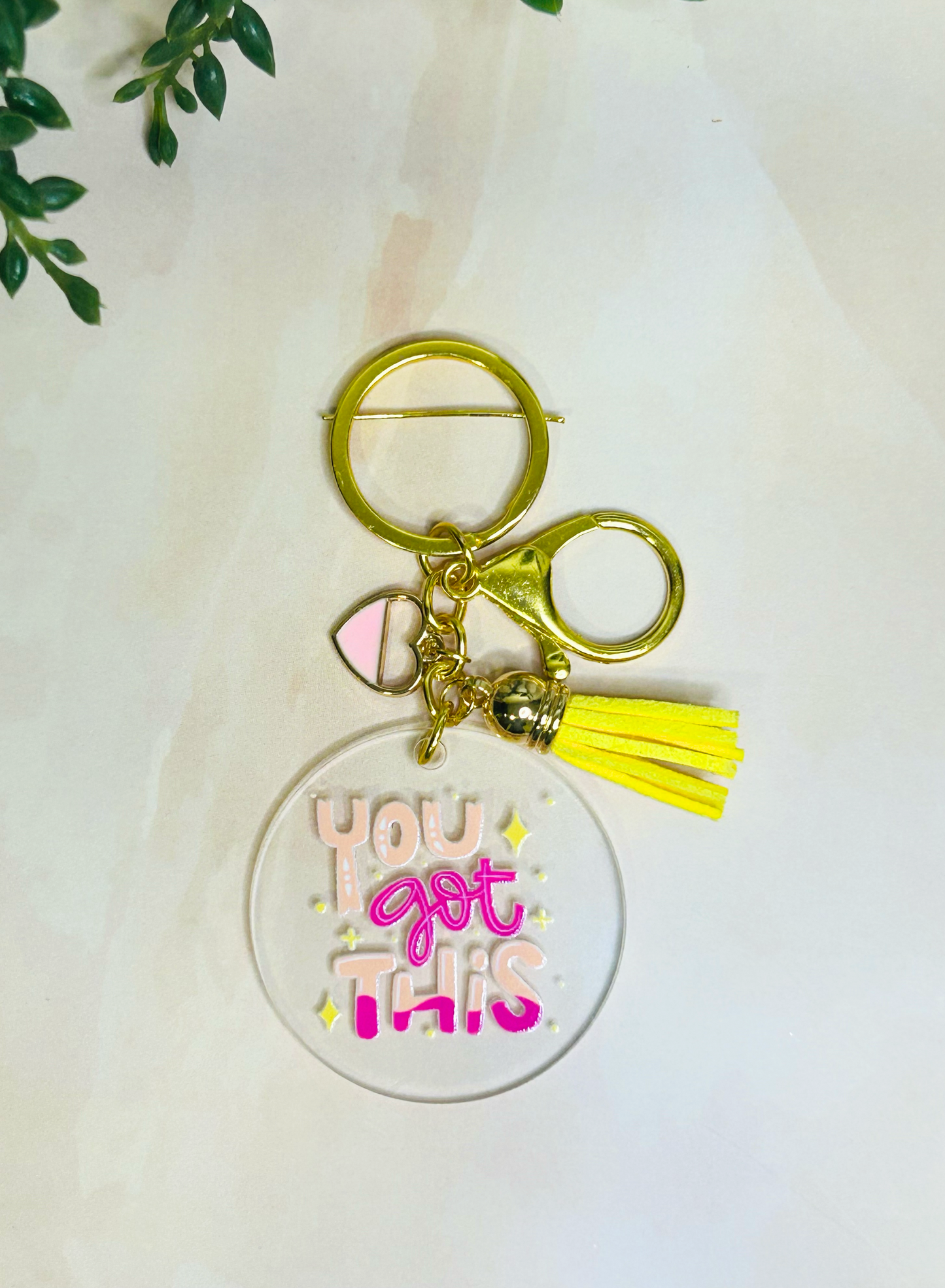 Steady – You Got This Motivational Acrylic Keychain with charm