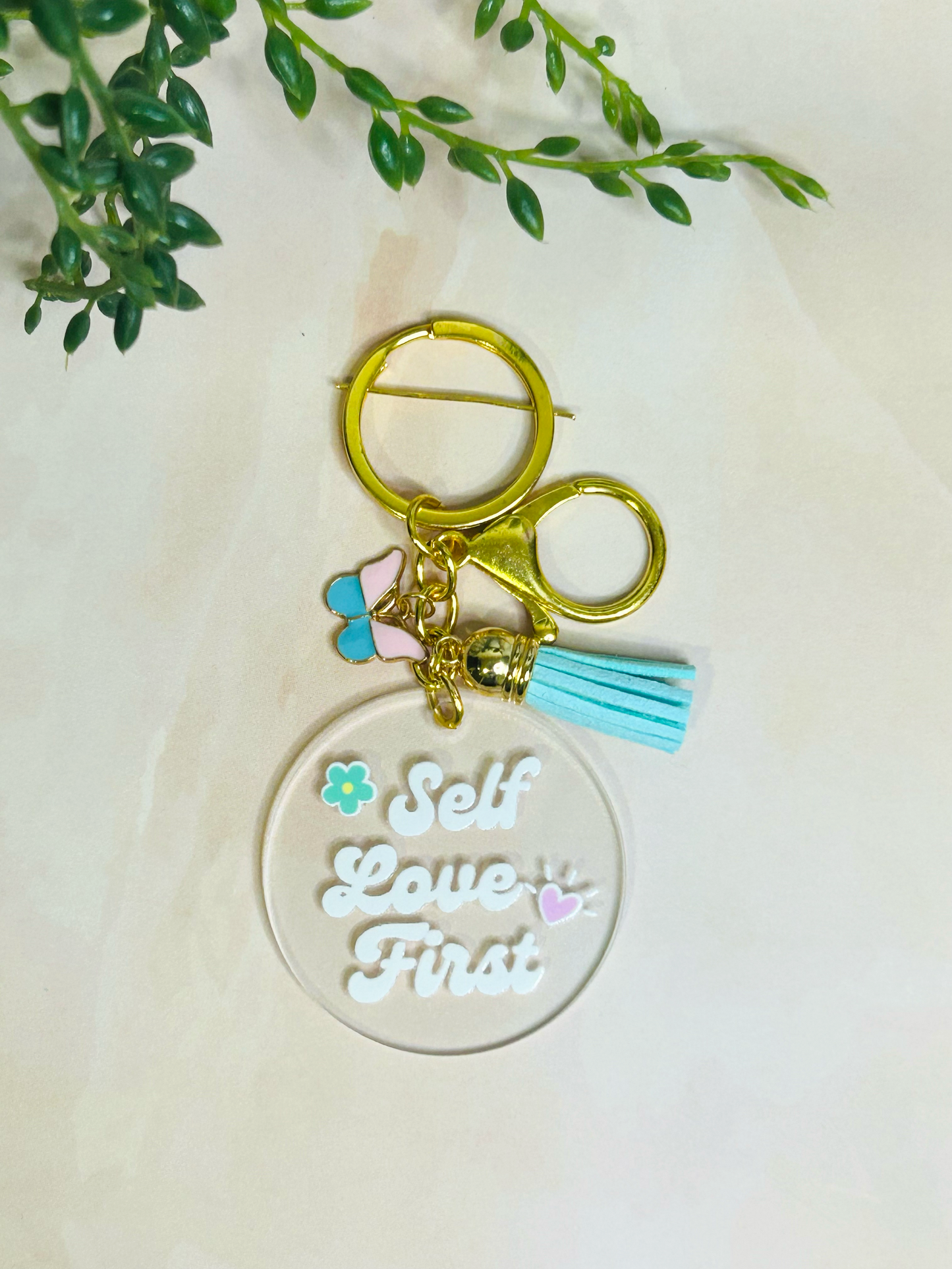 Nurture – Self Love First Acrylic Keychain with charm