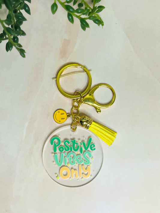 Radiate – Positive Vibes Acrylic Keychain with charm