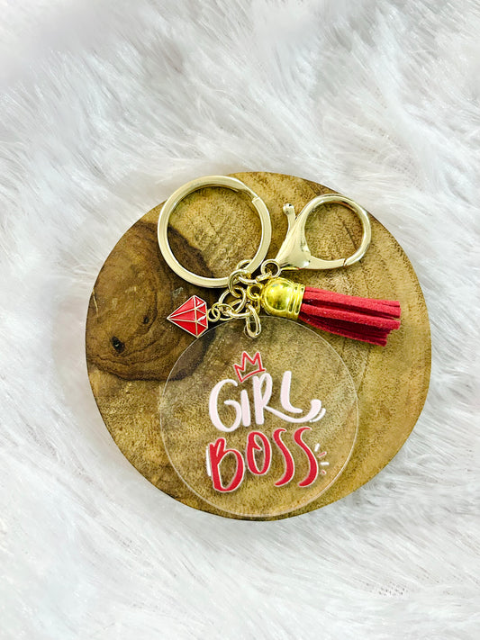 Girl Boss – Acrylic Keychain with Charm