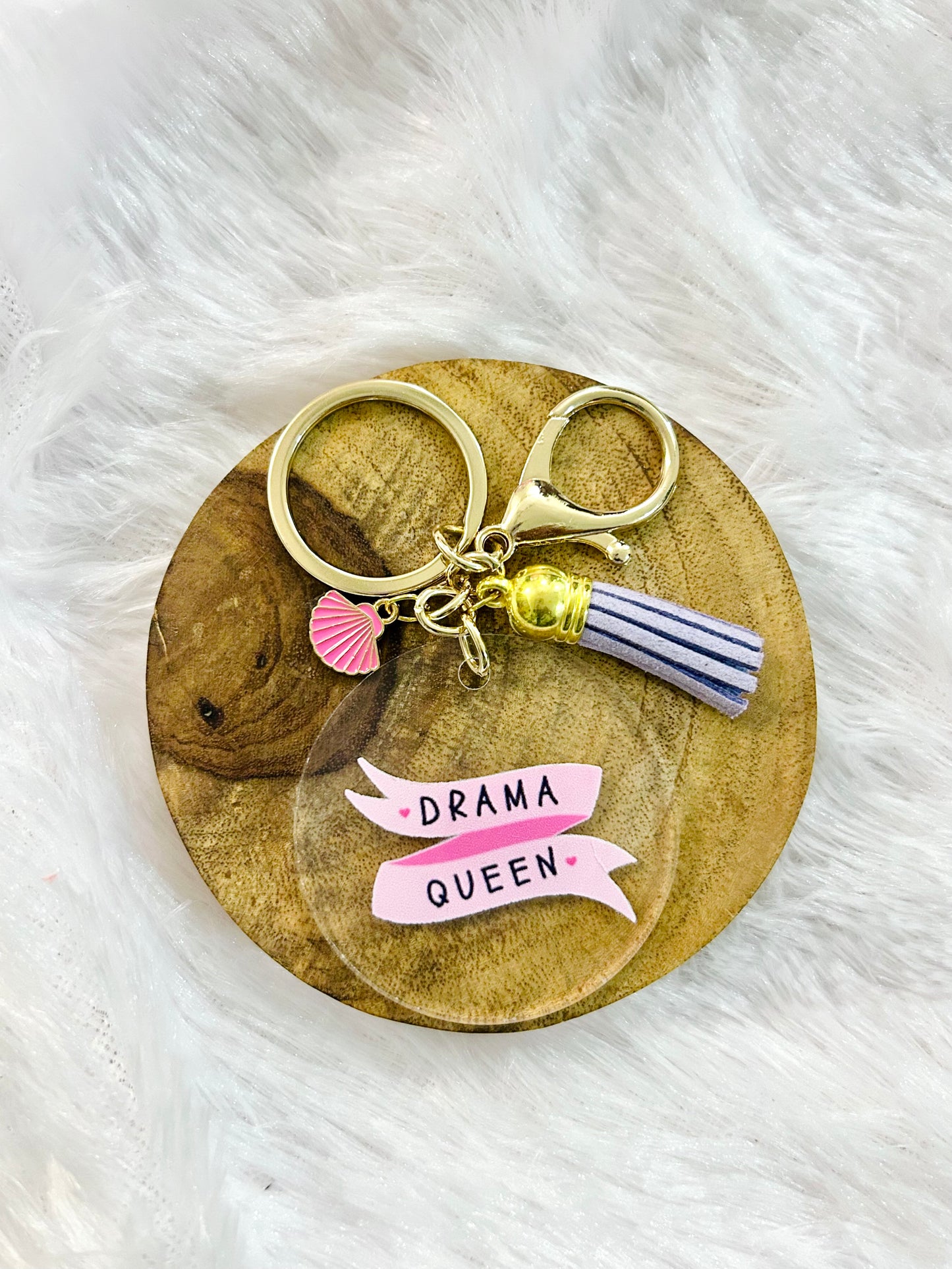 Drama Queen – Acrylic Keychain with Charm