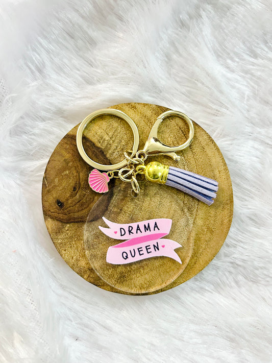 Drama Queen – Acrylic Keychain with Charm