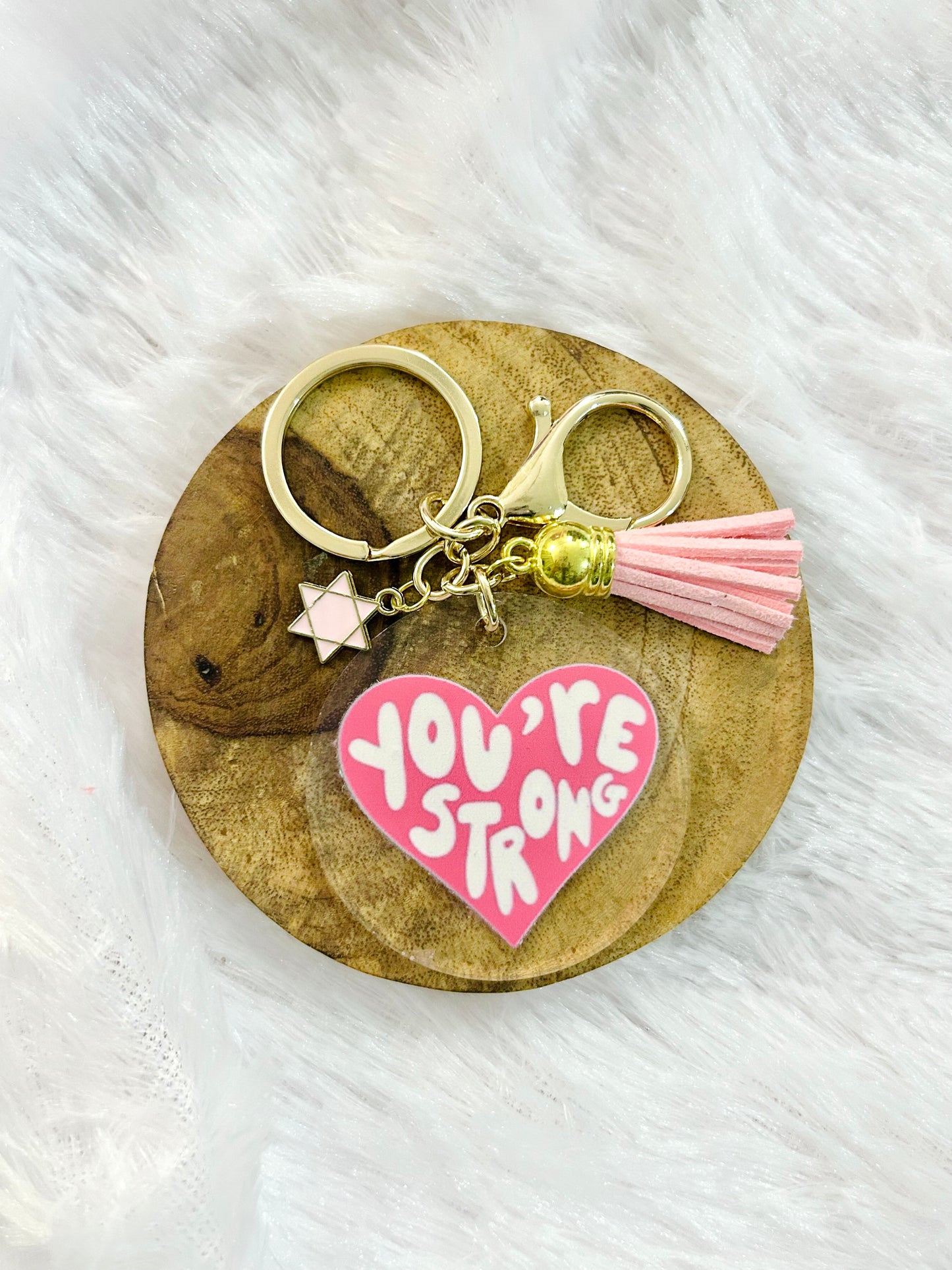 You're Strong – Acrylic Keychain with Charm